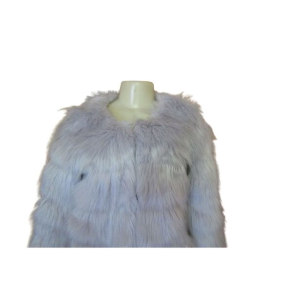 Luna Boutique Gray Faux Fur Short Bomber Jacket Size 8 - Picture 2 of 7